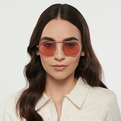 John Jacobs Online Rose Gold Full Rim Geometric left side