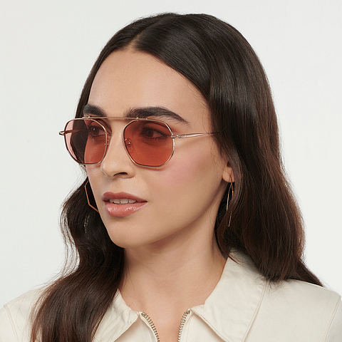 John Jacobs Online Rose Gold Full Rim Geometric right side