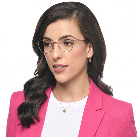 John Jacobs Online Rose Gold Full Rim Cat Eye left side
