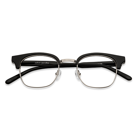 John Jacobs Online Silver Full Rim Clubmaster left side