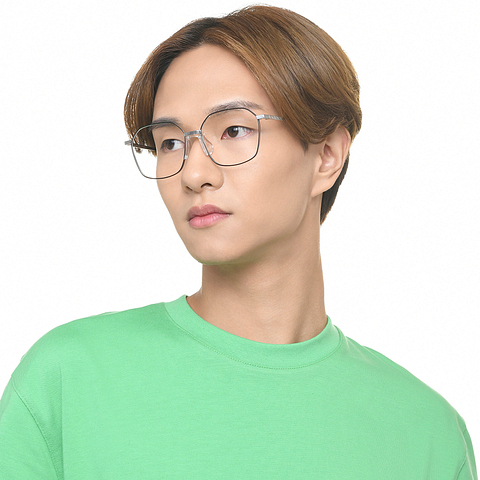 John Jacobs Online Silver Full Rim Geometric left side