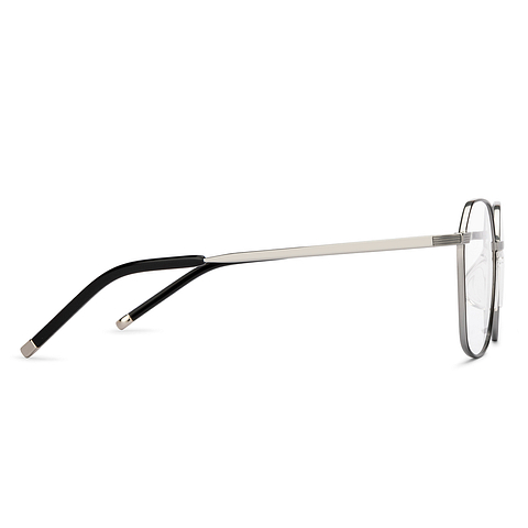John Jacobs Online Silver Full Rim Geometric left side