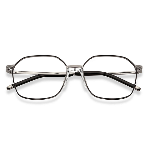 John Jacobs Online Silver Full Rim Geometric left side