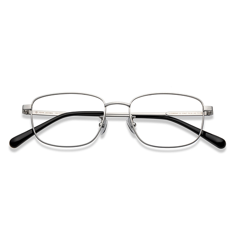 John Jacobs Silver Full Rim Rectangle left side