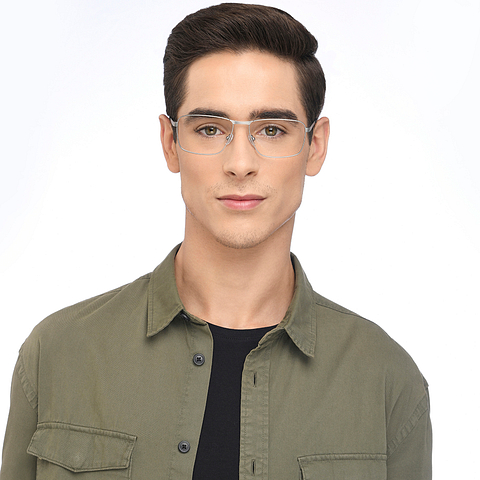John Jacobs Online Silver Full Rim Square left side