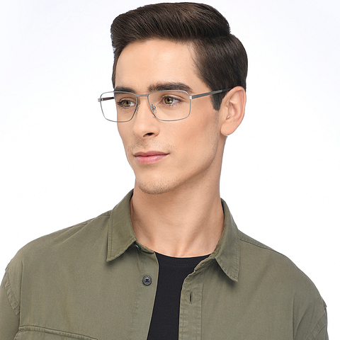 John Jacobs Online Silver Full Rim Square right side