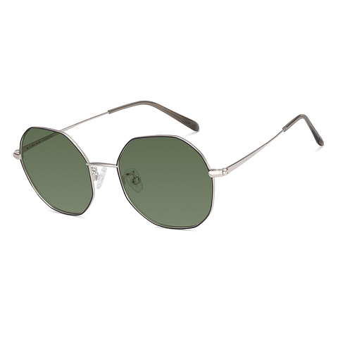John Jacobs Online Silver Full Rim Geometric left side