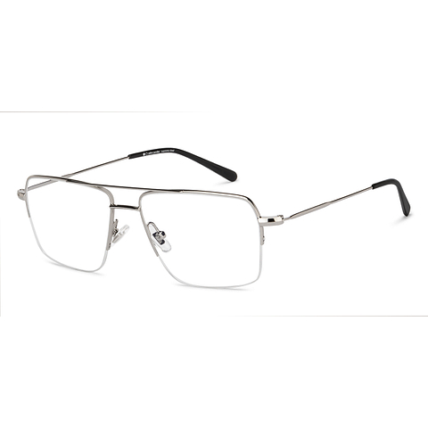 John Jacobs Online Silver Half Rim Square right side