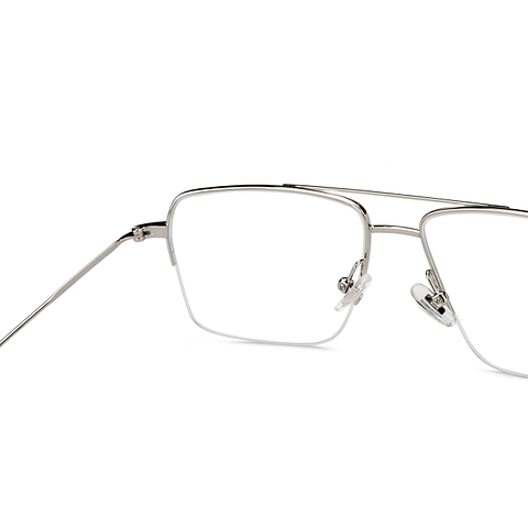 John Jacobs Online Silver Half Rim Square right side