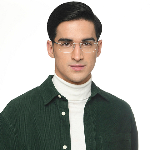 John Jacobs Online Silver Rimless Square left side