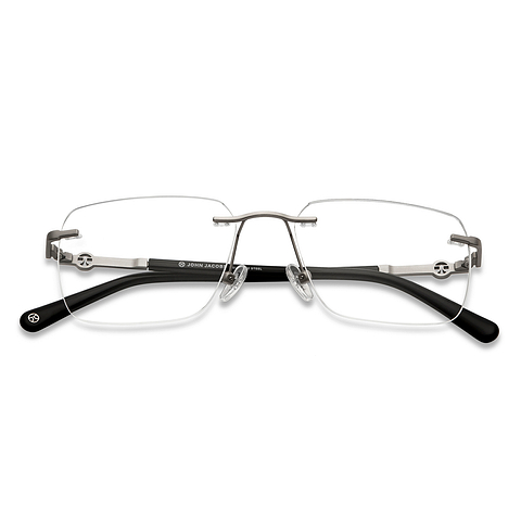 John Jacobs Online Silver Rimless Square left side