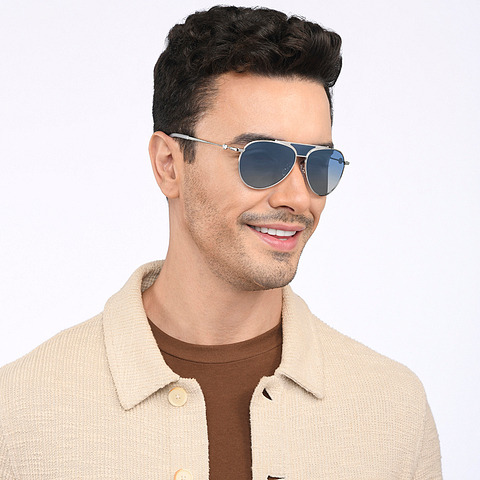 John Jacobs Online Silver Full Rim Aviator right side