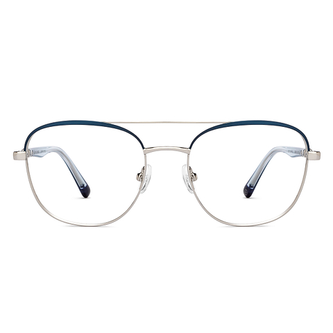 John Jacobs Silver Blue Full Rim Square left side