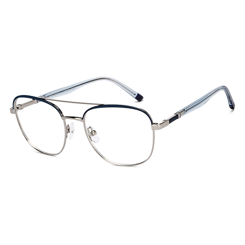 John Jacobs Silver Blue Full Rim Square right side