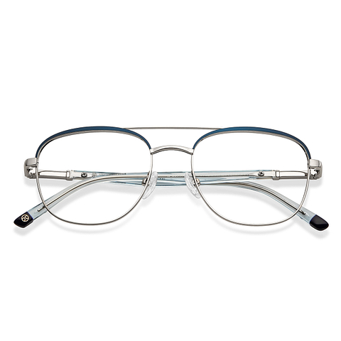 John Jacobs Silver Blue Full Rim Square left side