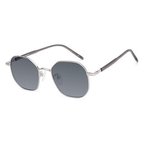 John Jacobs Online Silver Full Rim Geometric left side