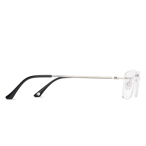 John Jacobs Silver Rimless Rectangle left side