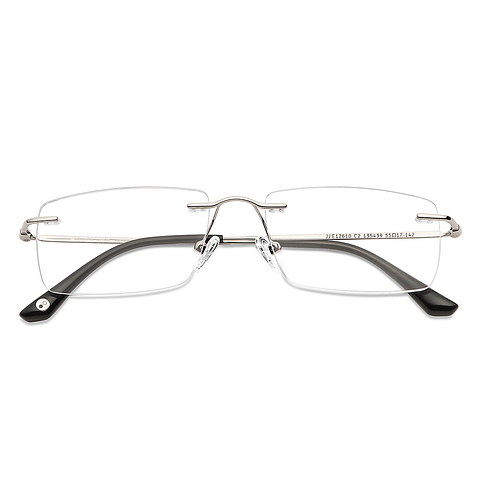 John Jacobs Silver Rimless Rectangle left side
