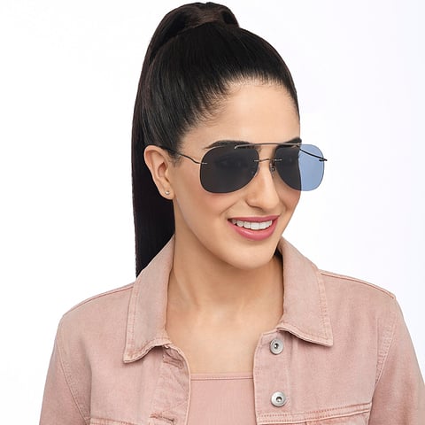 John Jacobs Online Silver Rimless Aviator right side