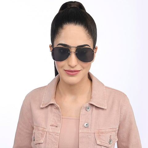 John Jacobs Online Silver Rimless Aviator left side