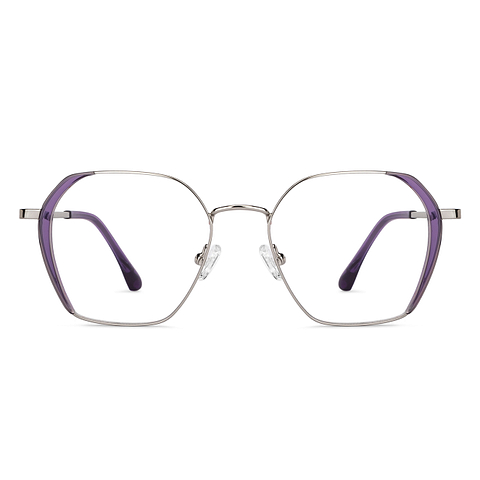 John Jacobs Silver Full Rim Geometric left side