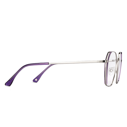 John Jacobs Silver Full Rim Geometric left side