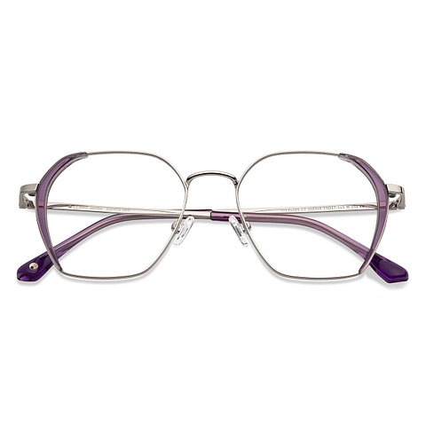 John Jacobs Silver Full Rim Geometric left side