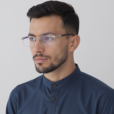جون جاكوبز فضي بدون حافة مربع left side