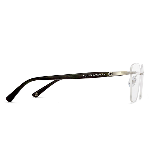 John Jacobs Online Silver Rimless Square left side