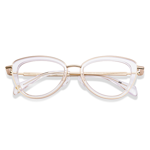 John Jacobs Gold Full Rim Cat Eye left side