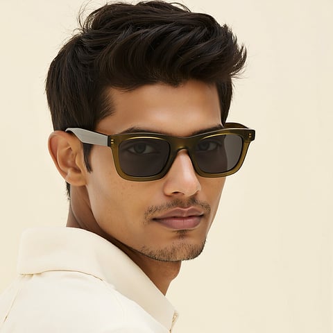 John Jacobs Green Transparent Full Rim Square right side
