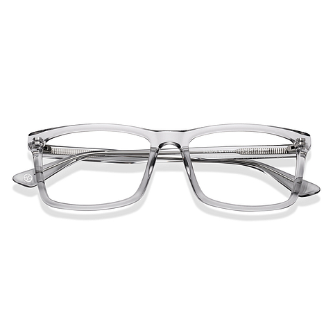 John Jacobs Gray Transparent Full Rim Rectangle left side