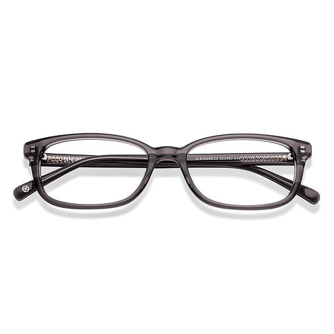 John Jacobs Gray Transparent Full Rim Rectangle left side