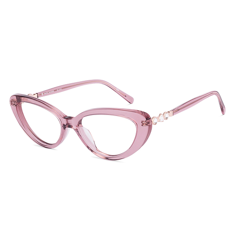 John Jacobs Pink Transparent Full Rim Cat Eye right side