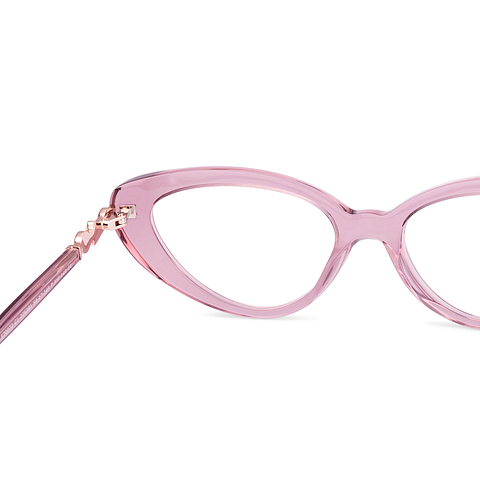 John Jacobs Pink Transparent Full Rim Cat Eye right side