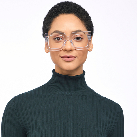 John Jacobs Online Crystal Transparent Full Rim Square left side