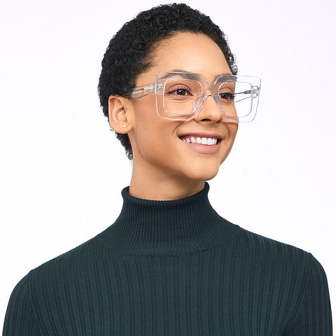 John Jacobs Online Crystal Transparent Full Rim Square right side