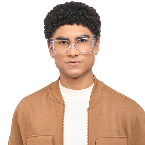 John Jacobs Online Crystal Transparent Full Rim Square right side