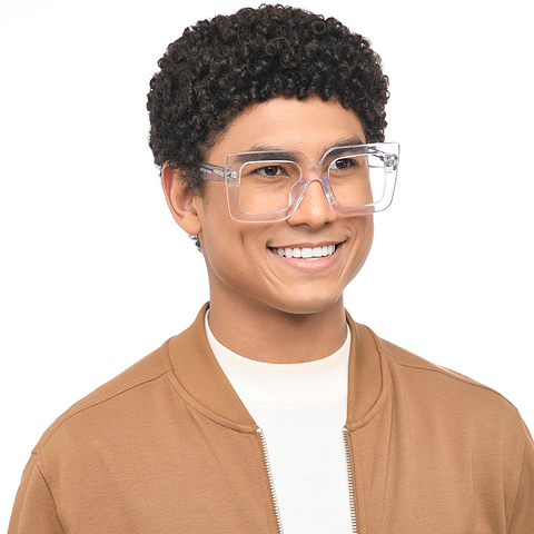 John Jacobs Online Crystal Transparent Full Rim Square left side