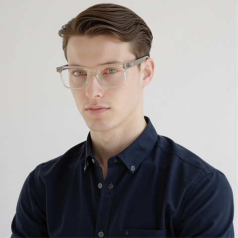 Buy Transparent White Grey Full Rim Rectangle John Jacobs TR Flex