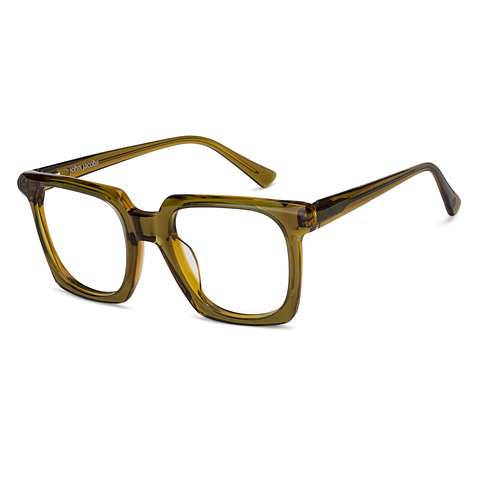 John Jacobs Online Yellow Green Transparent Full Rim Square right side