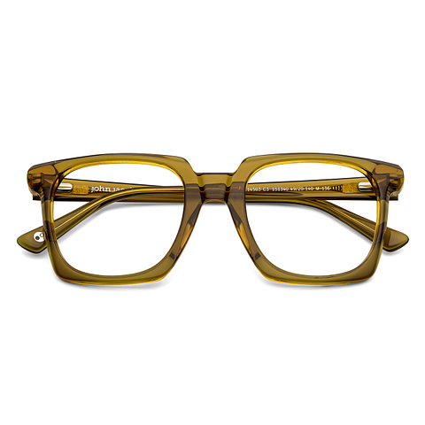 John Jacobs Online Yellow Green Transparent Full Rim Square left side