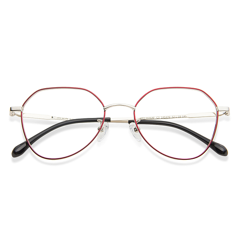 John Jacobs Silver Maroon Full Rim Round right side