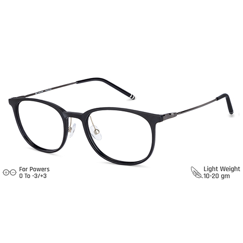 John Jacobs Online Black Full Rim Rectangle right side