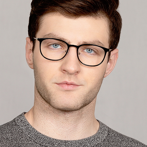 John Jacobs Black Full Rim Square right side