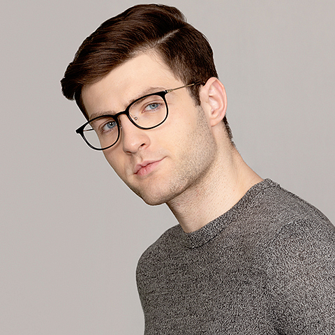 John Jacobs Black Full Rim Square left side