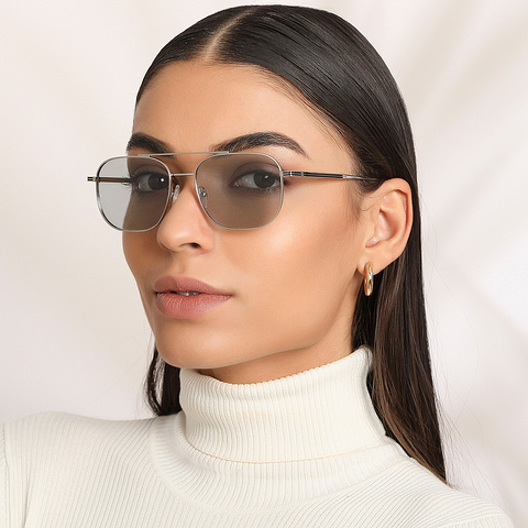 John Jacobs Silver Full Rim Square right side