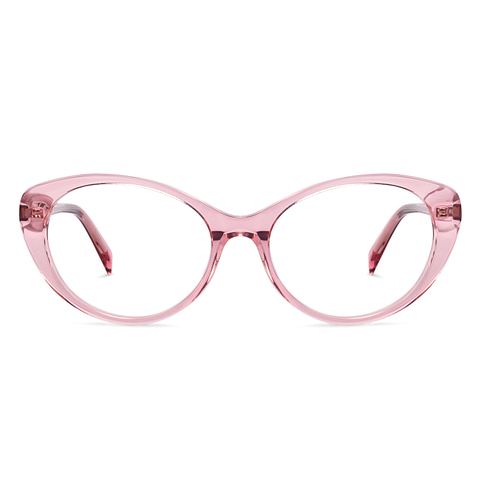 John Jacobs Online Pink Transparent Full Rim Cat Eye left side