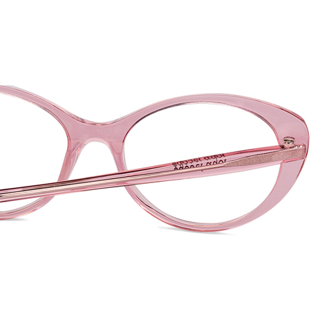 John Jacobs Online Pink Transparent Full Rim Cat Eye right side