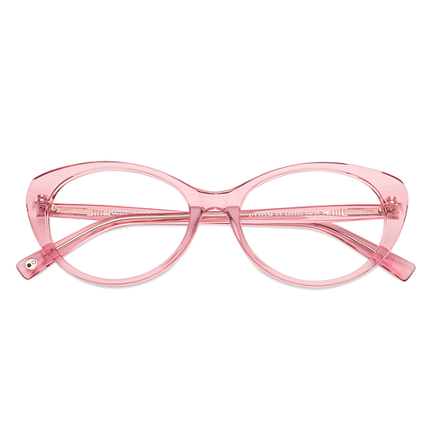John Jacobs Online Pink Transparent Full Rim Cat Eye right side